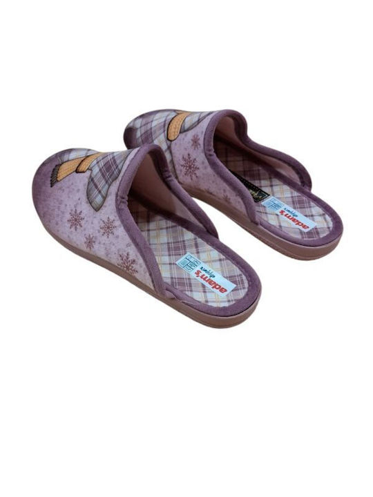 Adam's Schuhe Damen Hausschuhe Flieder
