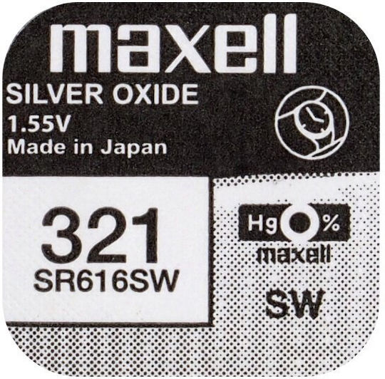 Maxell SR616SW 321 Silver Oxide Watch Battery SR65 1.55V 1pcs