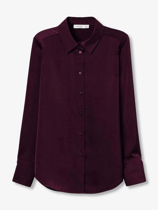 Long Sleeve Women's Shirt Burgundy