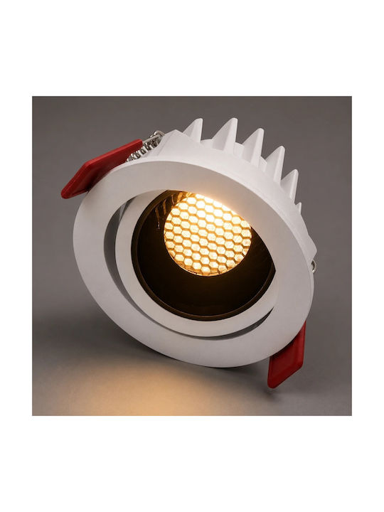 kelvo Spot Metalic De Tavan Cu LED Încorporat Și Lumină Alb Cald Alb 8.5x8.5cm