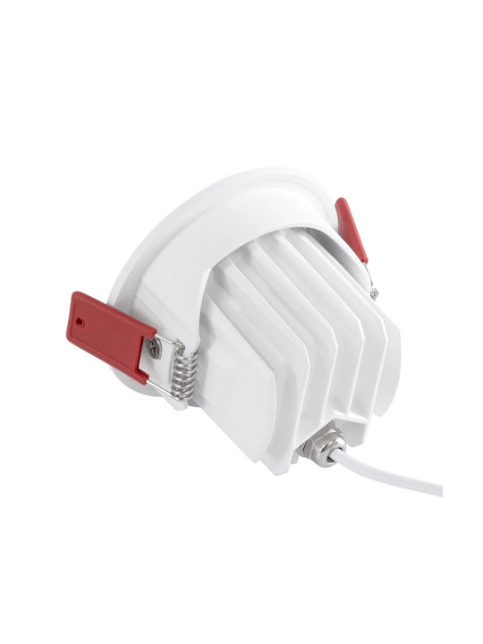 kelvo Metallic Recessed Spot with Built-in LED and Warm White Light White 8.5x8.5cm