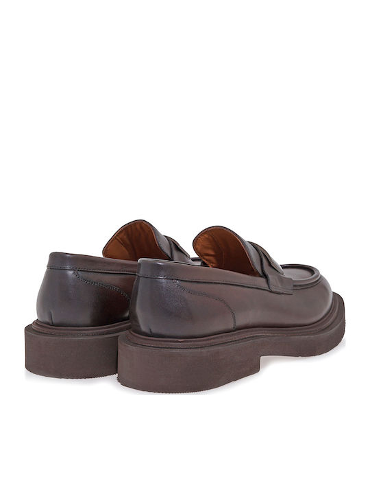 Leather Men's Loafers in Brown Colour