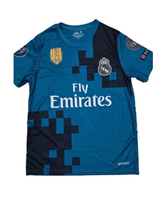 Φανέλα Ποδοσφαίρου C.ronaldo Real Madrid 2017-2018 Τιρκουάζ Balón De Oro Unisex Ab200
