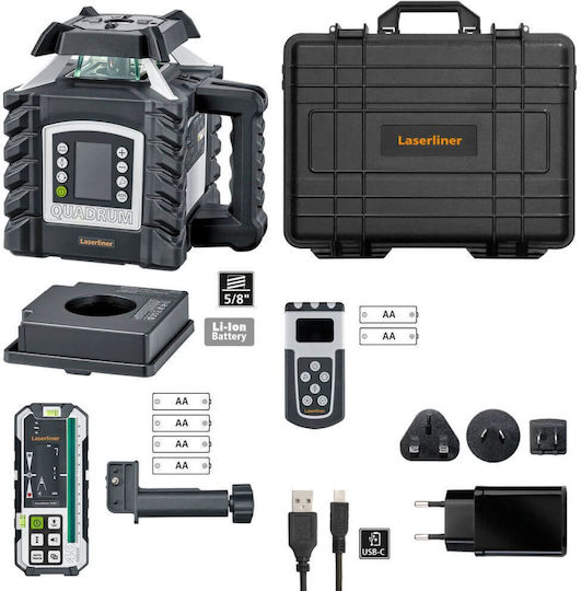 Laserliner Quadrum DigiPlus GT M400 S Rotary Laser Level Green Beam 5V with Working Range 50m