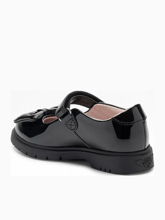 Kids Ballerinas with Hook & Loop Closure Patent Leather Black