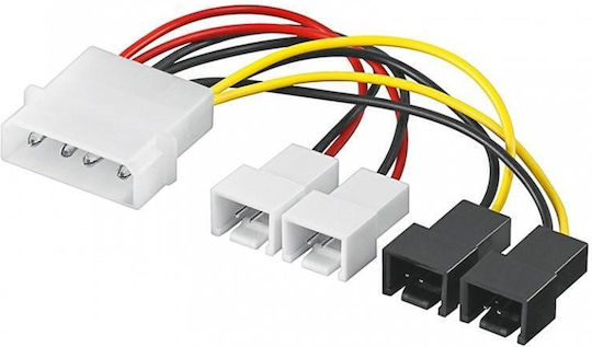 Akyga 4-Pin Molex - 2-Pin Fan Cable 0.15m Λευκό AK-CA-34