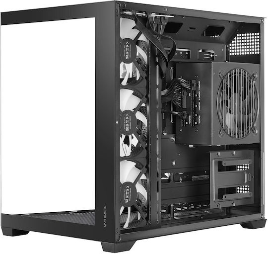 Tacens MCV5 Gaming Midi-Turm Computergehäuse mit Seitenfenster Schwarz