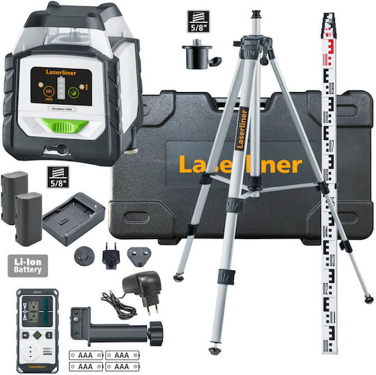 Laserliner Duraplane G360 Set Περιστροφικό Αλφάδι Laser Πράσινης Δέσμης 7.4V με Εύρος Εργασίας 1.75m