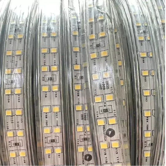 Prolutech Bandă LED Impermeabilă 220V Lumină Alb Natural 50m Tip SMD2835 cu Sursă de Alimentare