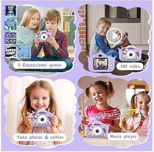 X10S Unicorn Kinderkamera 12MP Hellblau