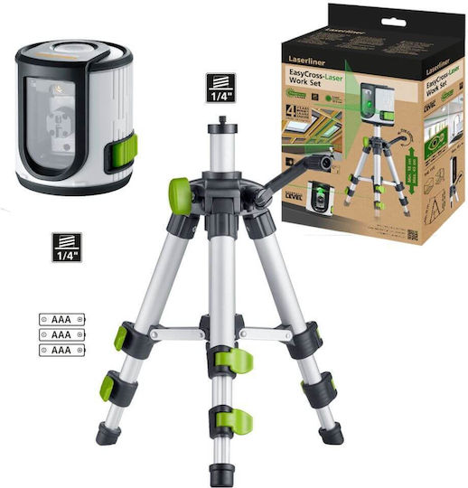 Laserliner EasyCross-Laser Work Set Γραμμικό Αλφάδι Laser Πράσινης Δέσμης 1.5V με Εύρος Εργασίας 40m