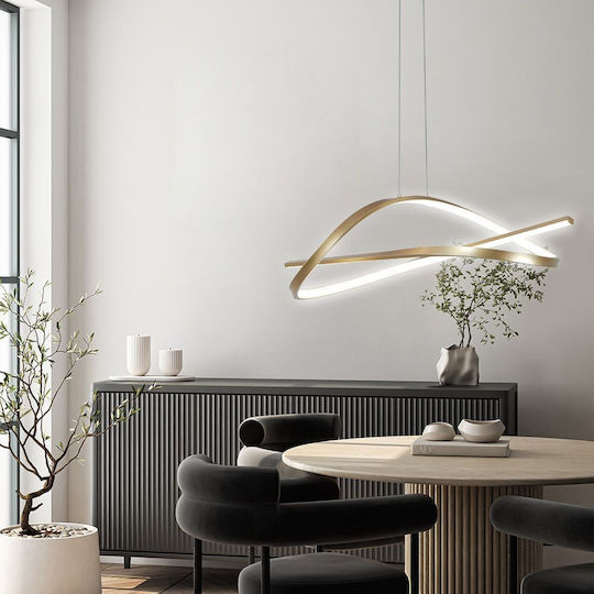 Vivalux Gold LED Pendant Light with Adjustable White Light 62x31x120cm