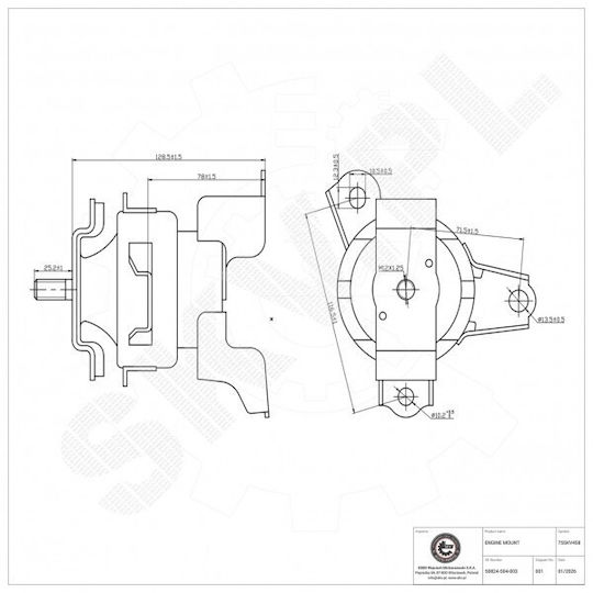 Suport motor stânga Honda Civic VI CR-V I 50824-S04-003