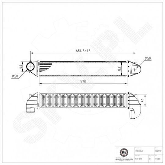 Intercooler Ford Galaxy I Seat Alhambra Vw Sharan 7m3145805