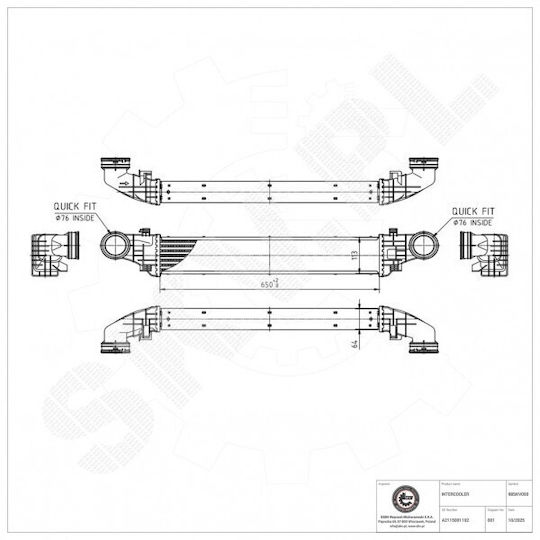 SKV Auto-Kühlschrank Motor Luft Überfüllung Mercedes-benz E-Klasse W211 Vf211 S211 A2115001102
