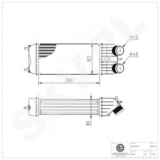 Ψυγείο Αέρα Υπερπλήρωσης Citroen C2 C3 I Ii Peugeot 1007 207 0384j4