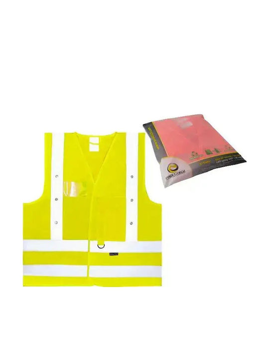 Prolutech Men's Work Vest with Reflective Tapes Yellow