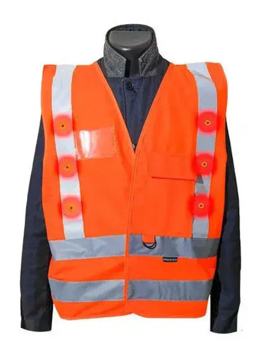 Prolutech Men's Work Vest with Reflective Tapes Orange