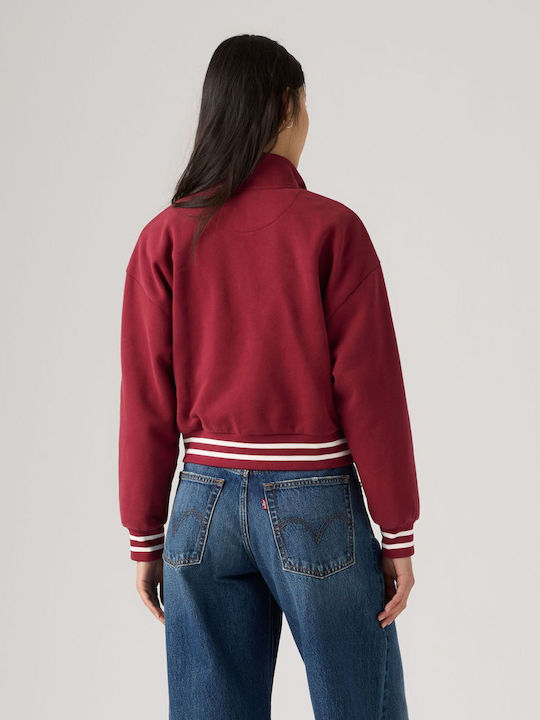 Women's Sweatshirt Cardigan Burgundy