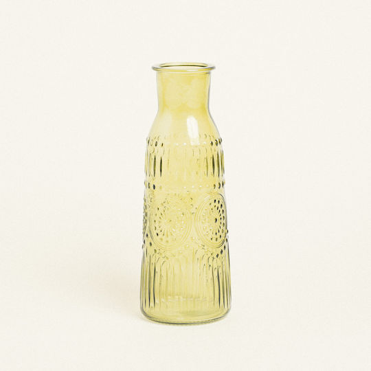 Beauty Home Βάζο Γυάλινο Πράσινο 9.5x9.5xΥ25.5cm Beauty Home Βάζο Γυάλινο Πράσινο 9.5x9.5xΥ25.5cm