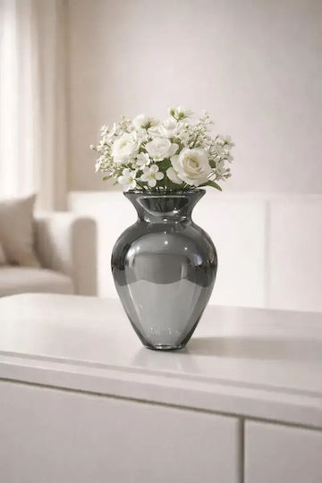 SteweHome SteweHome Dekorative Glasvase Silber Y25cm