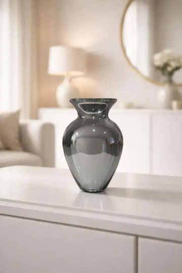 SteweHome Vază Decorativă Din Sticlă Argintie Y24cm