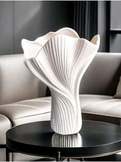 SteweHome Decorative Plastic Grey Vase Y25cm