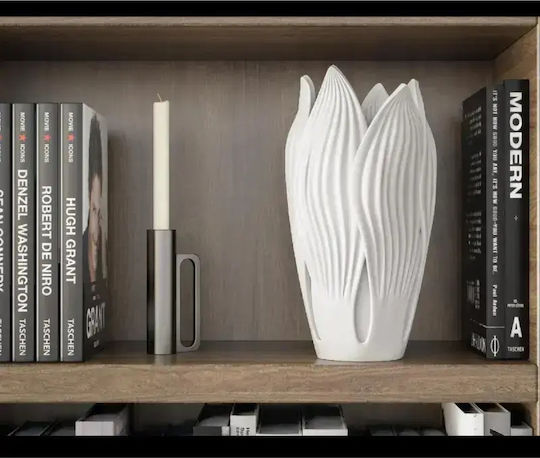 SteweHome Decorative Plastic Grey Vase 20x20xH20cm