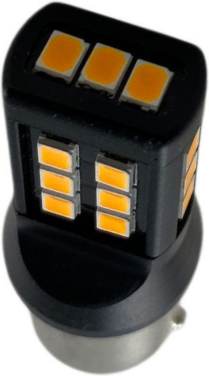 LED Крушка Тип Ba15s 28 SMD LED 2835 Чипсет 10-24V Оранжев 1 бр