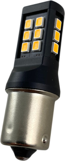 LED Крушка Тип Ba15s 28 SMD LED 2835 Чипсет 10-24V Оранжев 1 бр