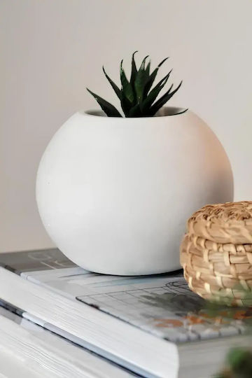 SteweHome Διακοσμητικό Βάζο Λευκό Φ14xΥ14cm
