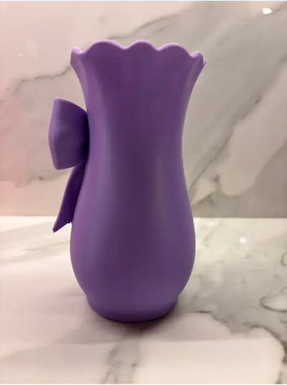 SteweHome Διακοσμητικό Βάζο Πλαστικό Μωβ Y19cm
