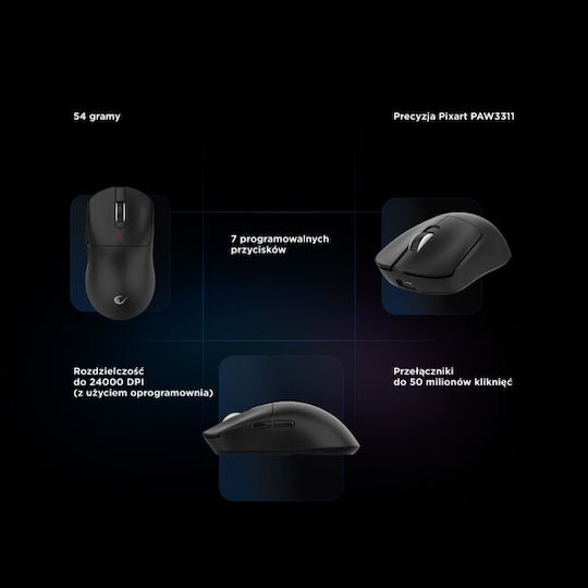 Rampage Kabellose Gaming Maus 24000 DPI Schwarz