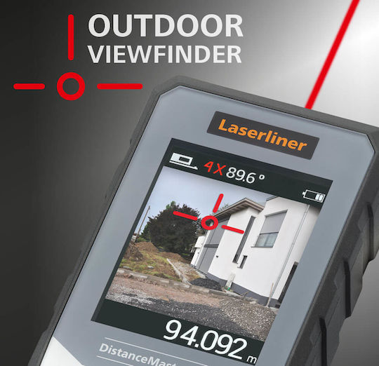Laserliner Laser Entfernungsmesser DistanceMaster Vision 100 mit Messbereich 0,1m-100m