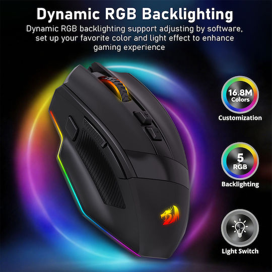 Redragon M923-WL Ασύρματο Gaming Ποντίκι Μαύρο