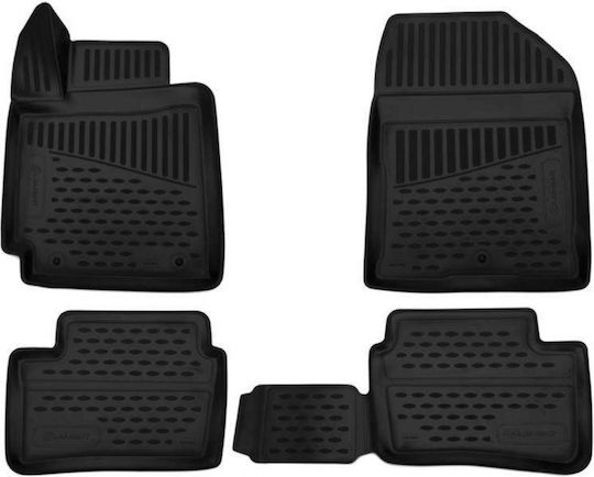 Novline Set of Front and Rear Mats 4pcs for Kia Picanto 2017+ Black