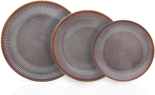 Cryspo Trio Brown Ceramic Dinnerware Set 40pcs