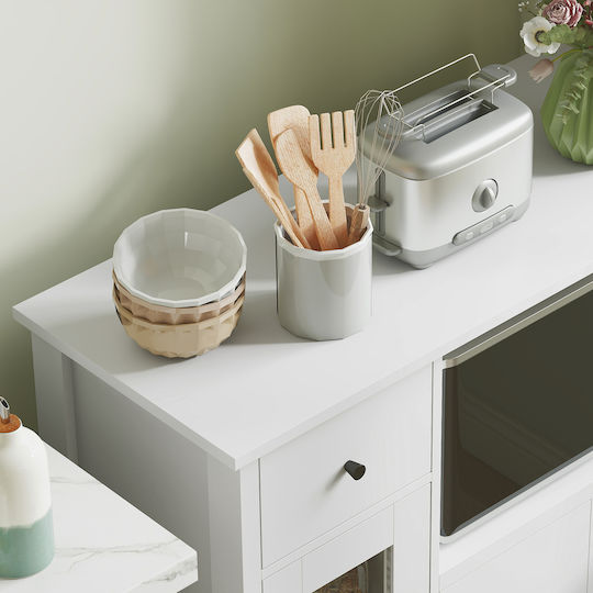 Floor Kitchen Dresser White 80x35x72.2cm