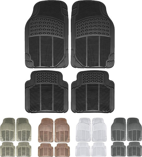 Autoline Set Front and Back Car Mats Universal 4 Pieces Transparent / Grey