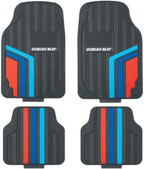 Set Front and Back Universal Car Mats 4 Pieces Black