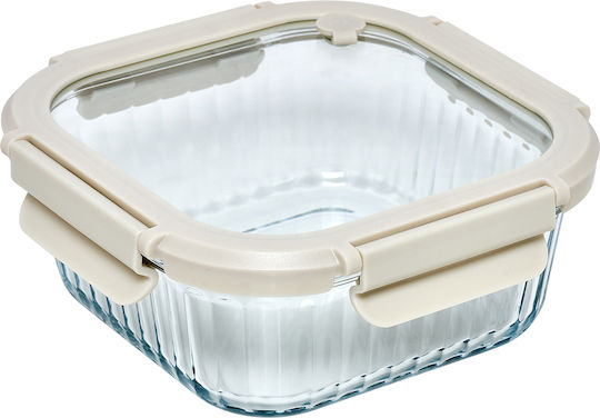 5Five Set of Beige Glass Lunch Boxes 3 Pieces