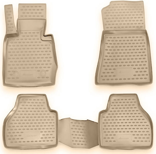 Novline Set of Front and Rear Mats 4pcs Tray Type for BMW X3 2010-2017 Beige