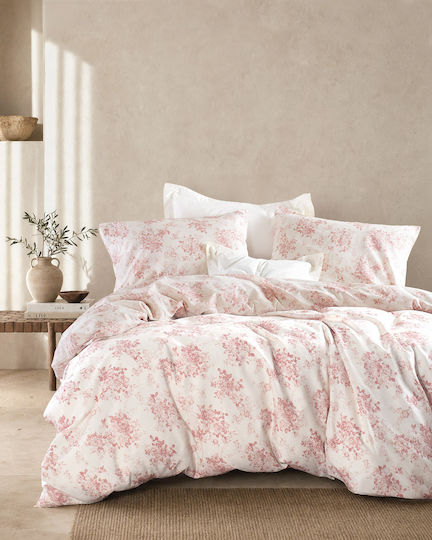 Rythmos Gardenia Σετ Μαξιλαροθήκες Ροζ 50x70εκ.