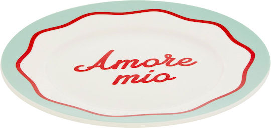 S-d Dessert Plate from Porcelain Red with Diameter 20cm