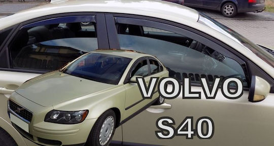 Heko Set of Windbreakers Front and Rear Car Dark Fime for Volvo S40 4pcs