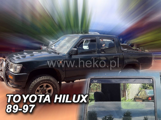 Heko Set of Windbreakers Front and Rear Car Dark Fime for Toyota Hilux 4pcs