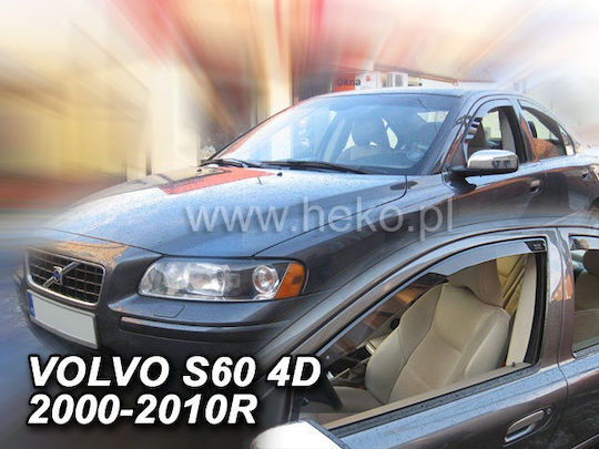 Heko Set of Windbreakers Front Car Dark Fime for Volvo S60 2pcs