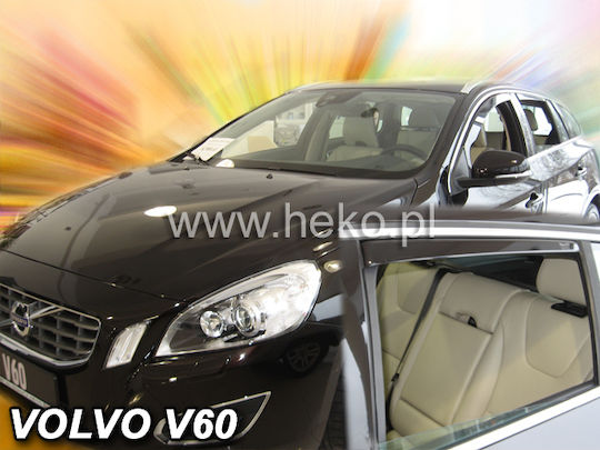 Heko Set of Windbreakers Front and Rear Car Dark Fime for Volvo S70 4pcs