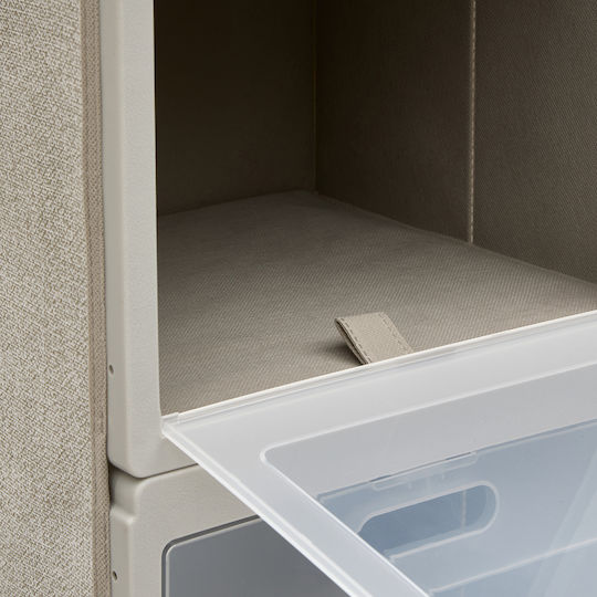 5Five Fabric Storage Box with Lid Grey 30.5x30.5x60.5cm