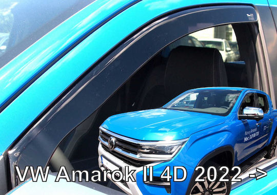 Heko Set of Windbreakers Front Car Dark Fime for Volkswagen Amarok 4D 2022+ 2pcs